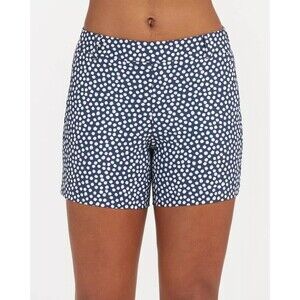 Spanx Sunshine 6” Shorts Size 1X Navy Blue White Painted Dot UPF 50+ NEW 50214R